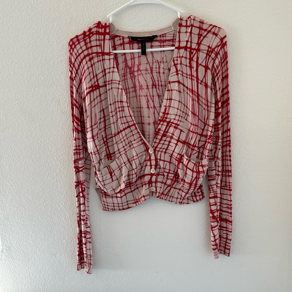 BCBG jacket red and white